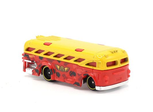 Hot Wheels 2024 #065/250 Surfin' School Bus, NEW/LOOSE, red/yellow