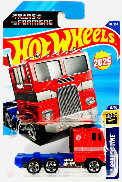 Hot Wheels 2025 #104/250, Optimus Prime, red