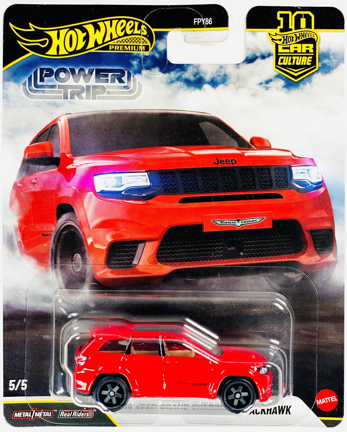 Hot Wheels 2026 Premium Power Trip 5/5, 2019 Jeep Grand Cherokee Trackhawk, red