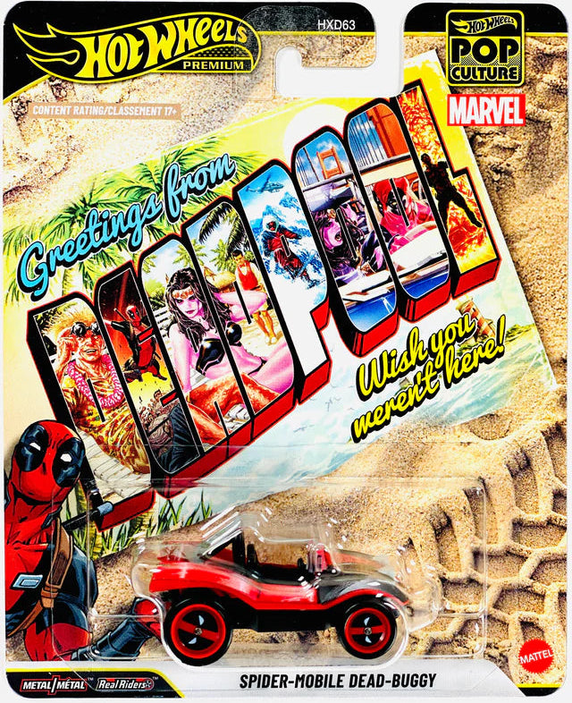 Hot Wheels 2026 Pop Culture Mix Q, Spider-Mobile Dead-Buddy, red