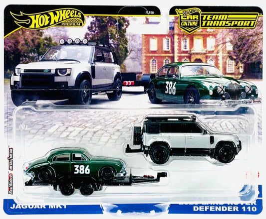 Hot Wheels Car Culture Team Transport #74 Jaguar MK1 & 2023 Land Rover Defender 110