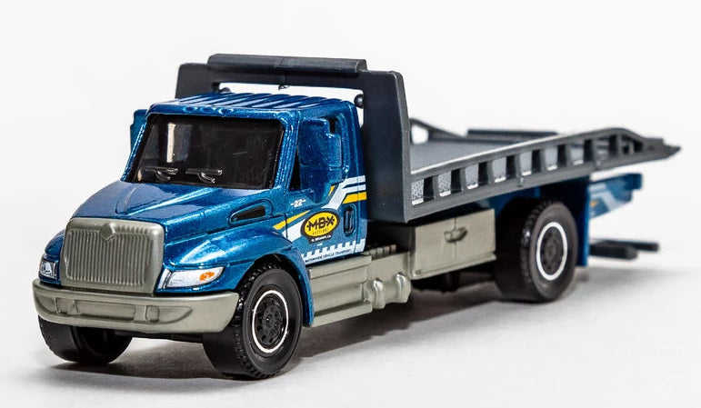 Matchbox 2021 Working Rigs, International DuraStar Flatbed 4400, NEW/LOOSE, blue