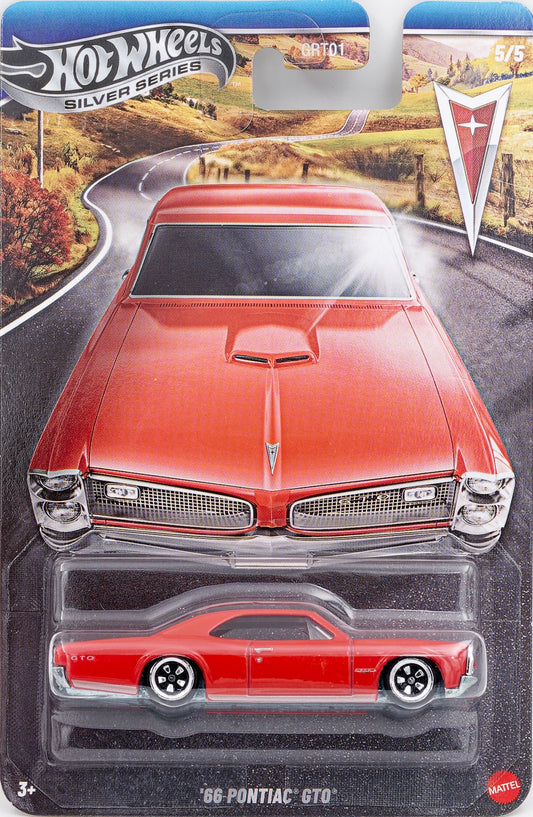 Hot Wheels 2026 Silver Series Pontiac 100th Anniversary 5/5, '66 Pontiac GTO, montero red