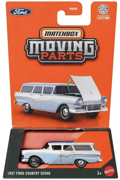 Matchbox 2025 Moving Parts 1957 Ford Country Sedan, blue & white