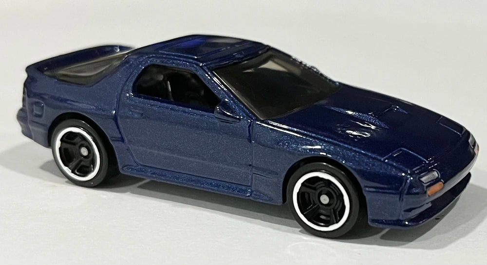 Hot Wheels 2021 #176/250 '89 Mazda Savanna RX-7 FC3S, NEW/LOOSE, metalflake navy blue