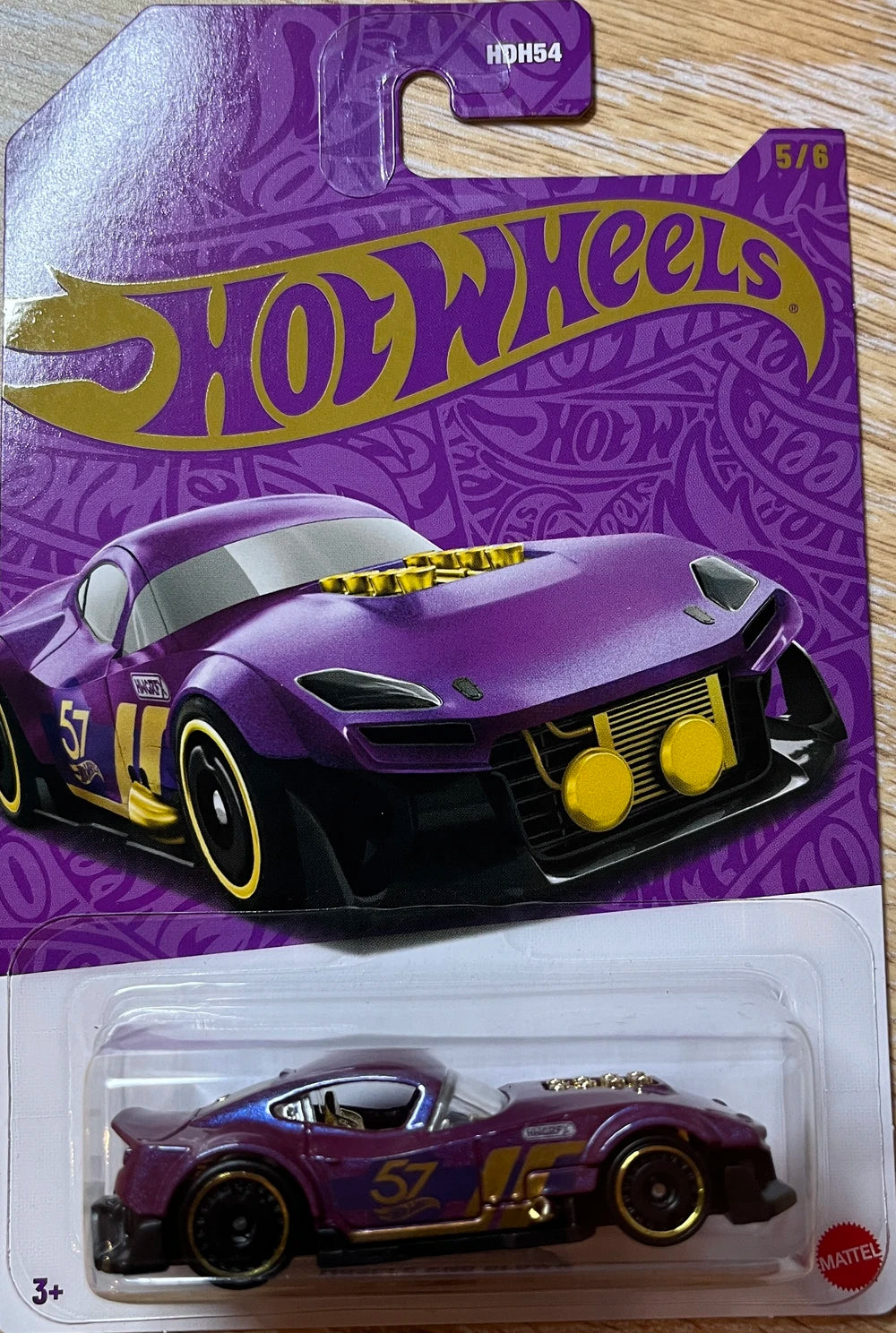 Hot Wheels 2025 57th Anniversary Mix 1 5/6, Muscle and Blown, purple & gold