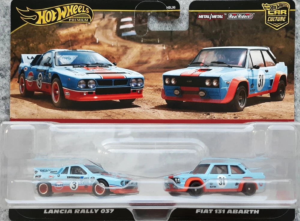 Hot Wheels 2024 Premium 2-Pack, Lancia Rally 037 & Fiat 131 Abarth