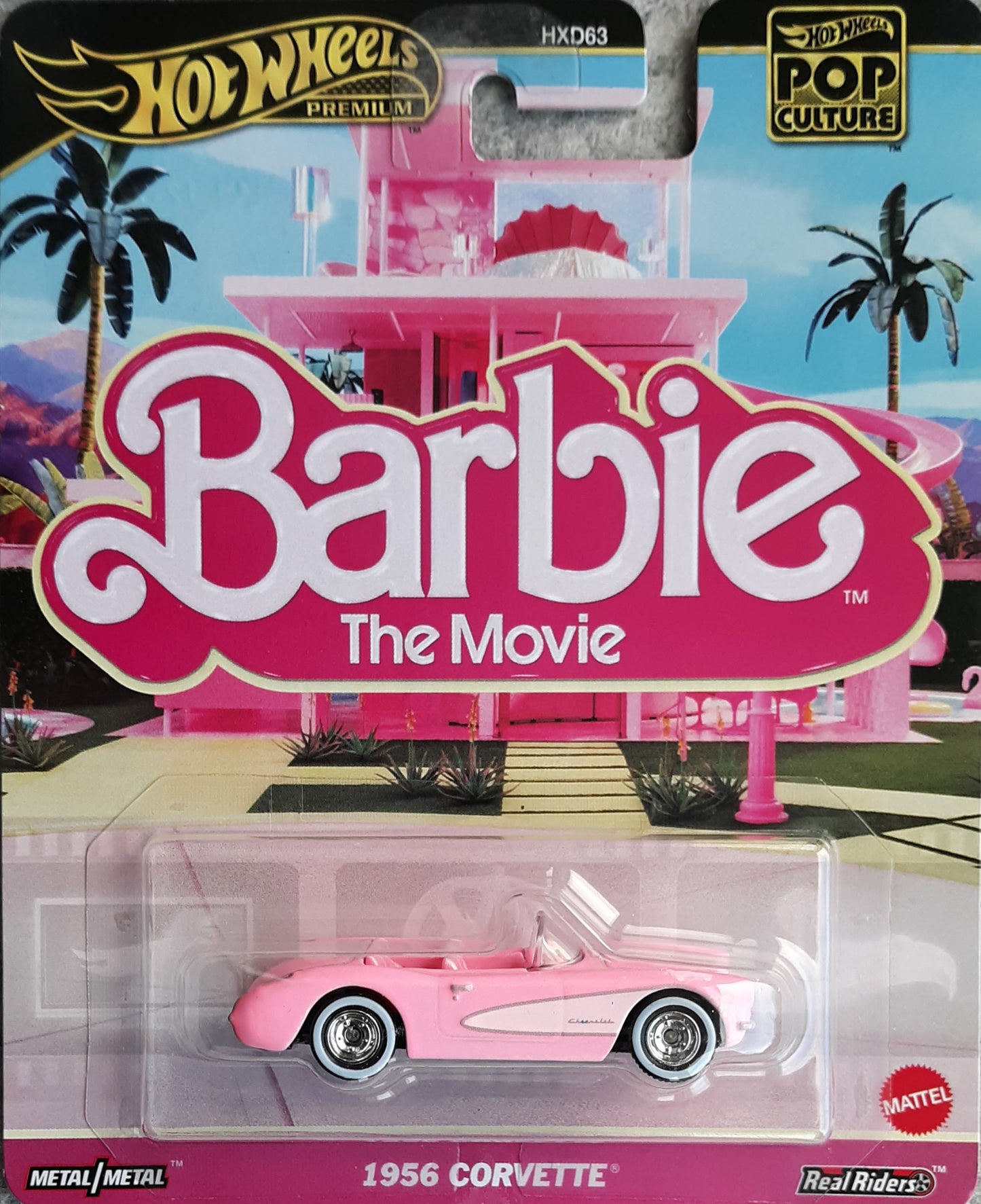 Hot Wheels 2025 Pop Culture Mix 2, Barbie The Movie 1956 Corvette, pink