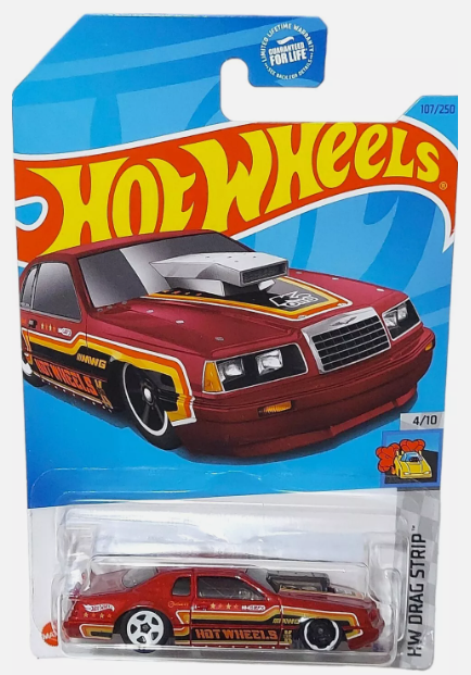Hot Wheels 2023 #107/250 '86 Ford Thunderbird Pro Stock, dark red