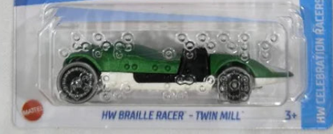 Hot Wheels 2024 #027/250 HW Braille Racer - Twin Mill, NEW/LOOSE, green