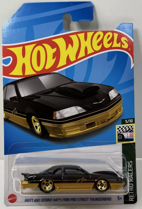 Hot Wheels 2023 #056/250 Matt and Debbie Hay's 1988 Pro Street Thunderbird, black