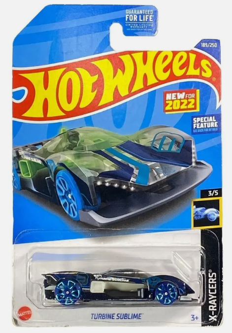 Hot Wheels 2022 #189/250 Turbine Sublime, transparent black