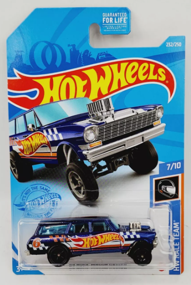 Hot Wheels 2021 '64 Nova Wagon Gasser SUPER TREASURE HUNT, spectraflame blue