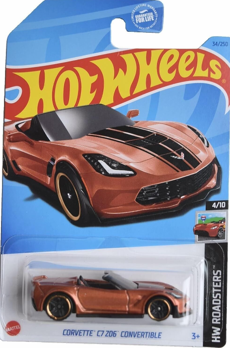 Hot Wheels 2023 #034/250 Corvette C7 Z06 Convertible, metalflake bronze