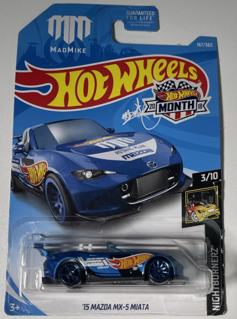 Hot Wheels 2018 #167/365 '15 Mazda MX-5 Miata, blue