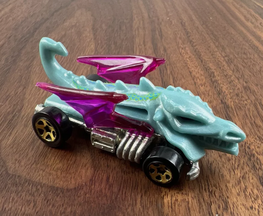 Hot Wheels 2024 #140/250 Dragon Blaster, NEW/LOOSE, pale blue