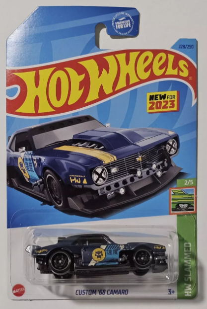 Hot Wheels 2023 #228/250 Custom '68 Camaro, matte "moody" blue