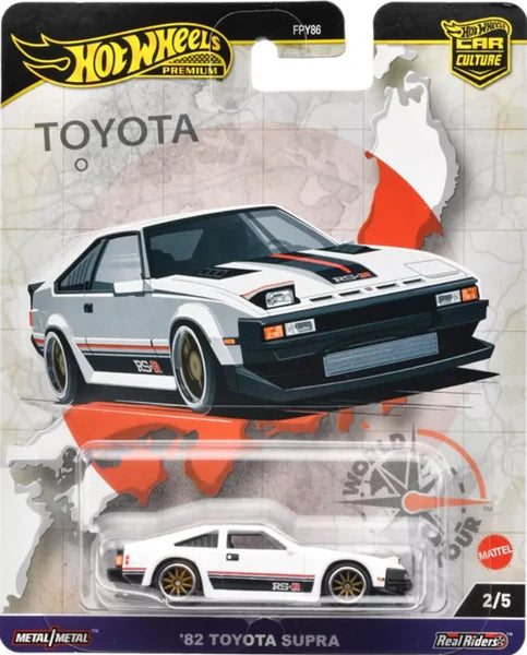 Hot Wheels Premium 2024 World Tour 2/5 '82 Toyota Supra, white