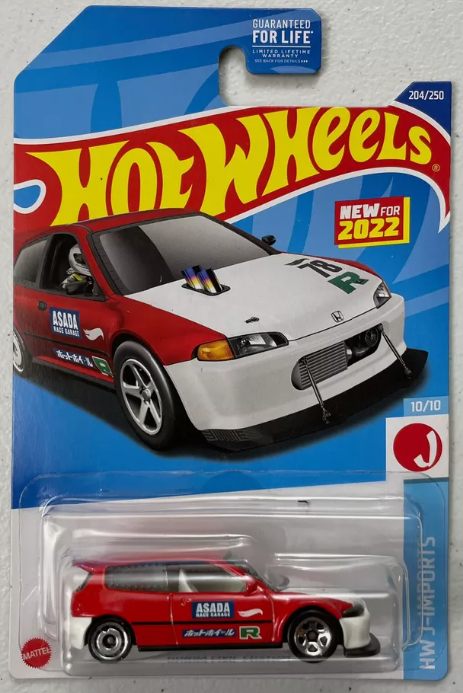 Hot Wheels 2022 #204/250 Honda Civic Custom, red