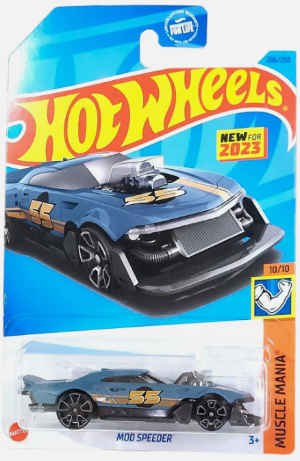 Hot Wheels 2023 #206/250 Mod Speeder, matte "moody" blue