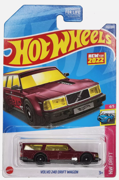 Hot Wheels 2022 #232/250 Volvo 240 Drift Wagon, maroon