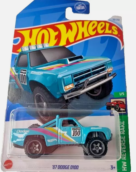 Hot Wheels 2024 #038/250 '87 Dodge D100, minty green