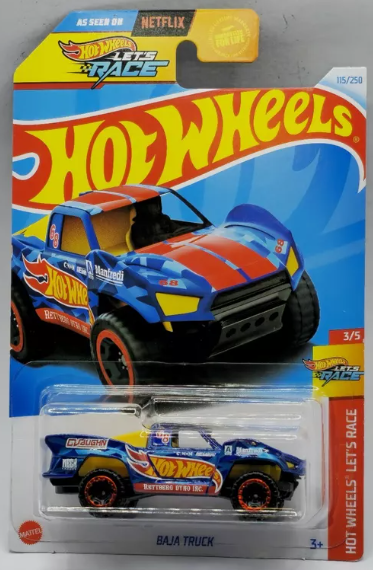 Hot Wheels 2024 #115/250 Baja Truck, HW race team blue