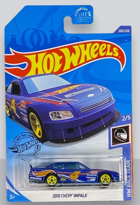 Hot Wheels 2020 #209/250 2010 Chevy Impala, HW race team blue
