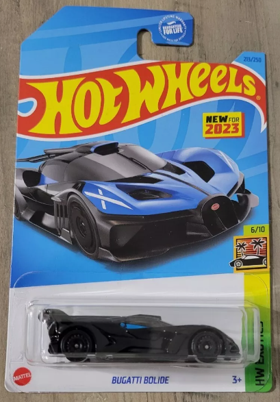 Hot Wheels 2023 #213/250 Bugatti Bolide, black w/blue