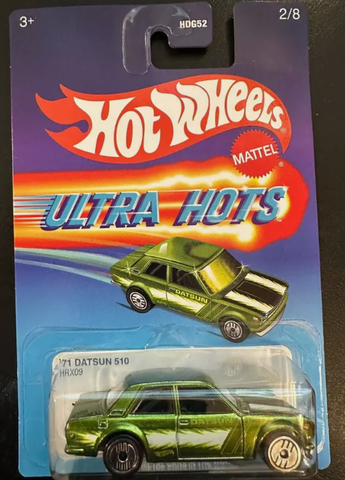 Hot Wheels 2024 Ultra Hots 2/8, '71 Datsun 510, spectraflame green ...
