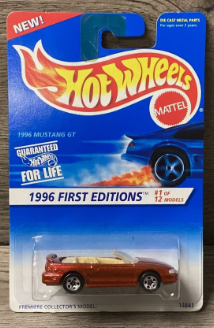 Hot Wheels 1996 First Editions #1/12 1996 Mustang GT, red