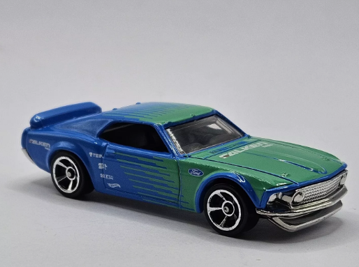 Hot Wheels 2023 #244/250 '69 Ford Mustang Boss 302, NEW/LOOSE, Falken racing blue