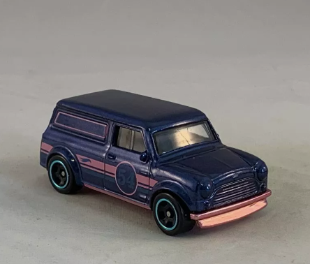 Hot Wheels 2022 54th Anniversary Blue & Pink 2/5 '67 Austin Mini Van, NEW/LOOSE