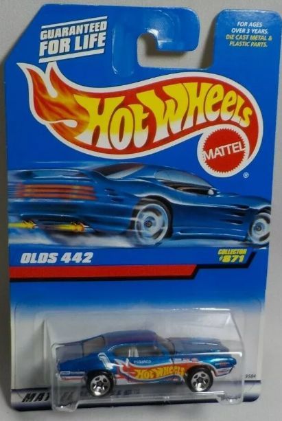Hot Wheels 1997 #871 Olds 442, HW racing blue