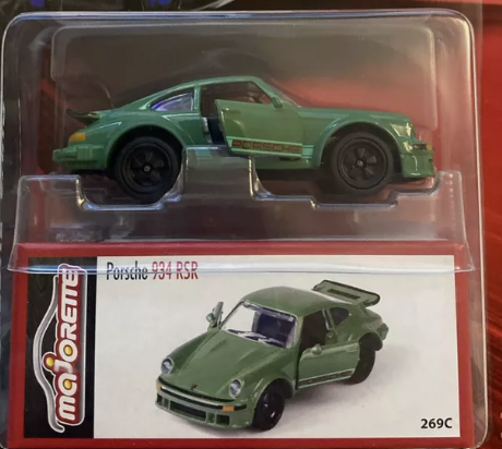 Majorette Deluxe Cars Porsche 934 RSR, NEW/LOOSE (w/box), avocado green