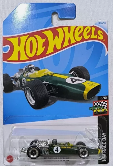 Hot Wheels 2024 #188/250 '67 Lotus TYPE 49, green/dark grey driver