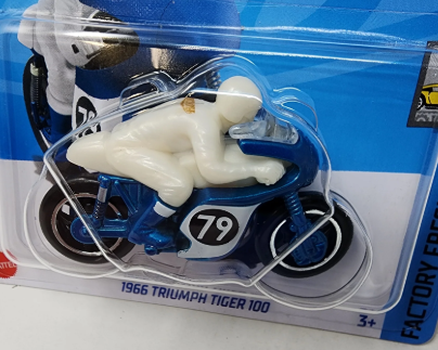 Hot Wheels 2024 #190/250 1966 Triumph Tiger 100, NEW/LOOSE, blue