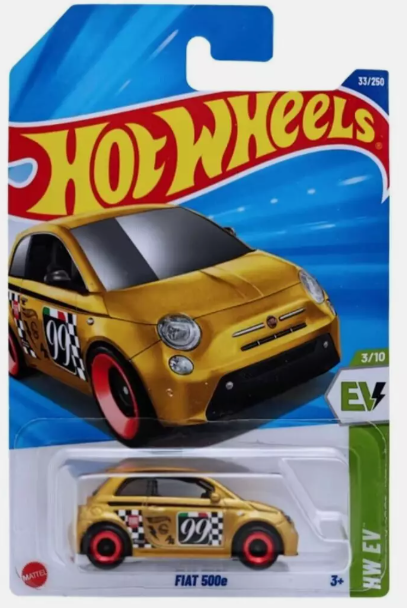 Hot Wheels 2025 #33/250 Fiat 500e, gold