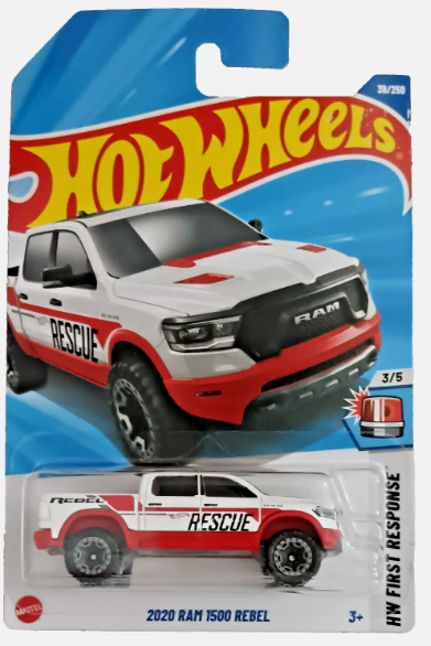 Hot Wheels 2025 #039/250 2020 Ram 1500 Rebel, white