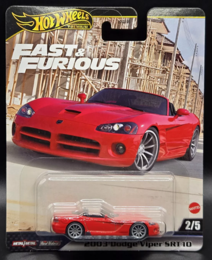 Hot Wheels Premium 2024 Fast & Furious 2/5 2003 Dodge Viper SRT 10, red