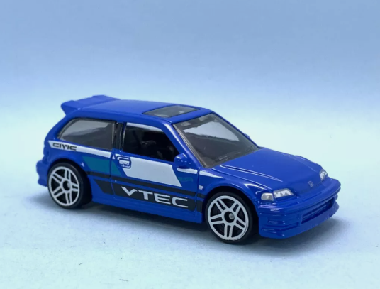 Hot Wheels 2025 #028/250 '90 Honda Civic EF, NEW/LOOSE, blue