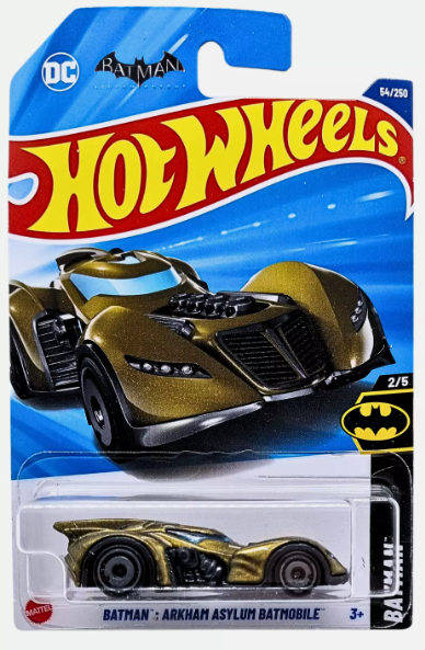 Hot Wheels 2025 #054/250 Arkham Asylum Batmobile, metalflake dark gold