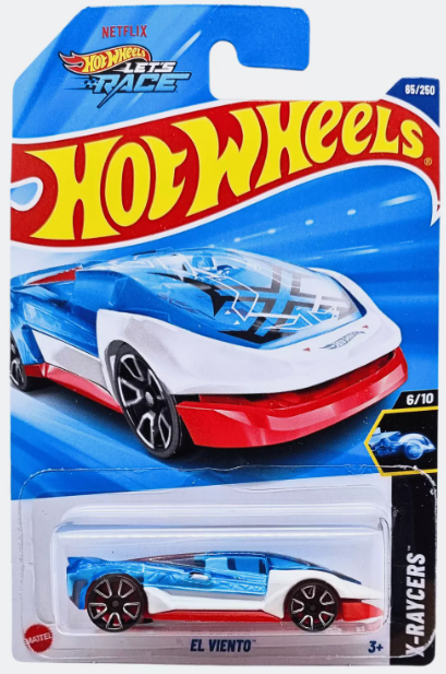 Hot Wheels 2025 #065/250 El Viento, clear blue/white/red