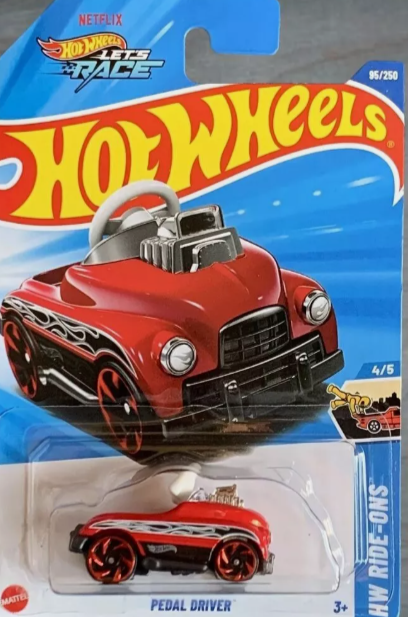 Hot Wheels 2025 #095/250 Pedal Driver, TREASURE HUNT, red