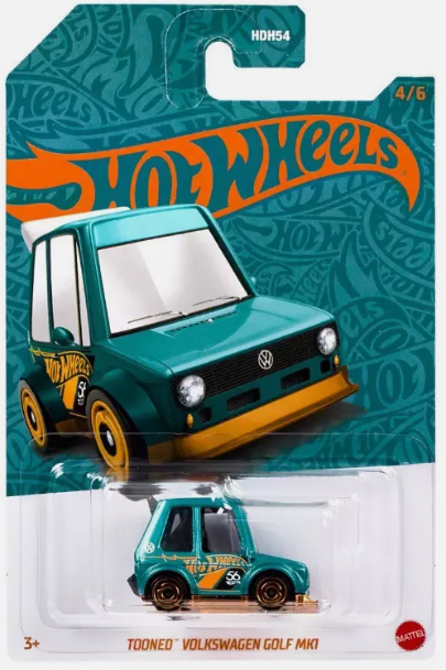 Hot Wheels 2024 Pearl And Chrome 56th Anniversary 4/6 Tooned VW Golf Mk1
