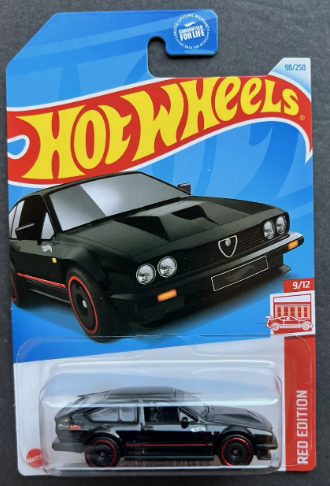 Hot Wheels 2024 #098/250 Alfa Romeo GTV6 3.0, TARGET RED EDITION, black