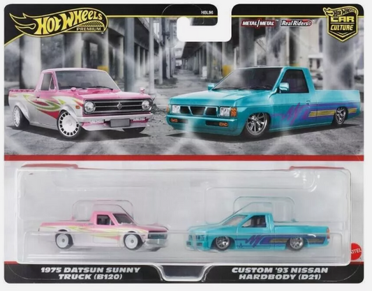 Hot Wheels Premium 2-pack 1975 Datsun Sunny Truck / Custom '93 Nissan Hardbody