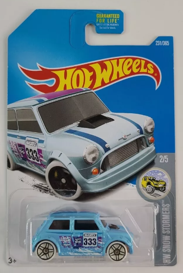 Hot Wheels 2017 #231/365 Morris Mini, light blue