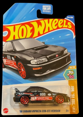 Hot Wheels 2024 #244/250 98 Subaru Impreza 22B-STi Version, DOLLAR GENERAL EXCLUSIVE, black