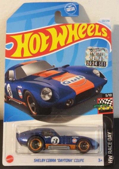 Hot Wheels 2024 #122/250 Shelby Cobra "Daytona" Coupe, dark blue - FACTORY SEALED